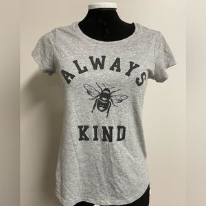 Justice “Always Bee Kind” graphic short sleeve tee shirt. Girls size 14/16.